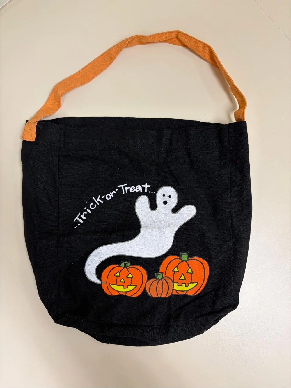 Halloween Ghost & Pumpkins Trick-or-Treat  Candy Bag 100% Cotton